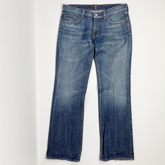 7 For All Mankind Denim - 7 For All Mankind Rhinestone Pocket Bootcut Jeans 31